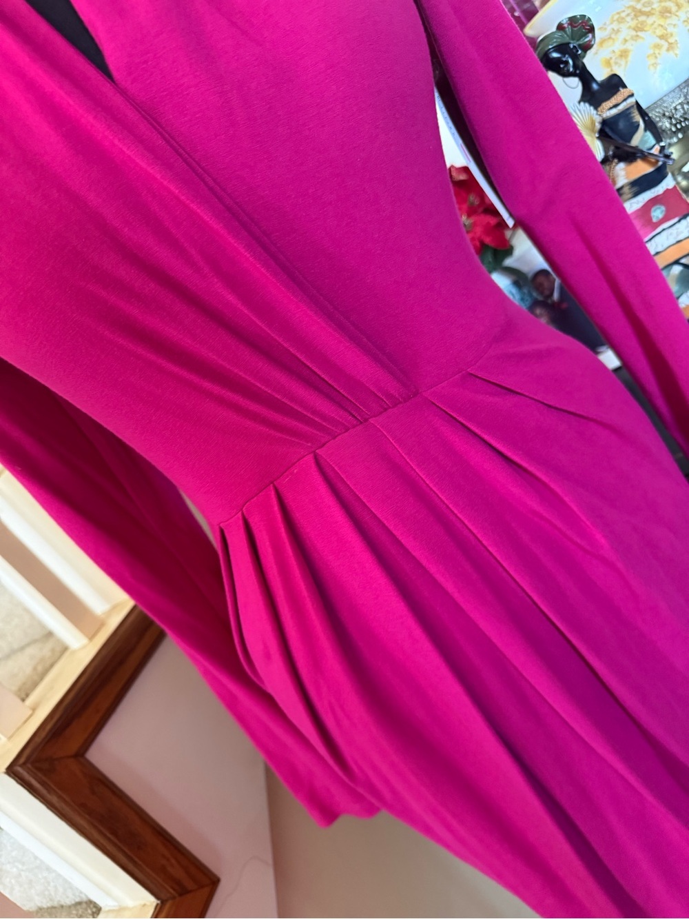 Karen Kane Fuchsia Long-Sleeve Draped Wrap Dress - Women - Picture 11 of 17